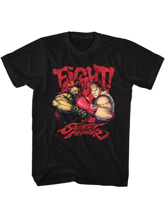 Street Fighter Fight! Black Adult T-Shirt