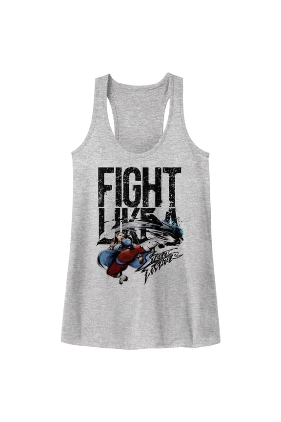 Street Fighter Fight Like A Gray Women's Racerback Tank Top