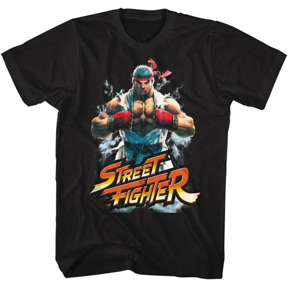 Street Fighter Fistbump Black Adult T-Shirt
