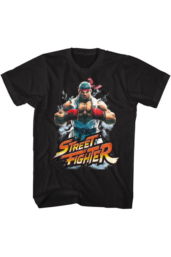Street Fighter Fistbump Black Adult T-Shirt
