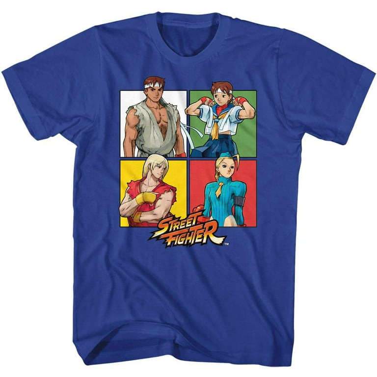 Street Fighter Four Squares Royal T-Shirt