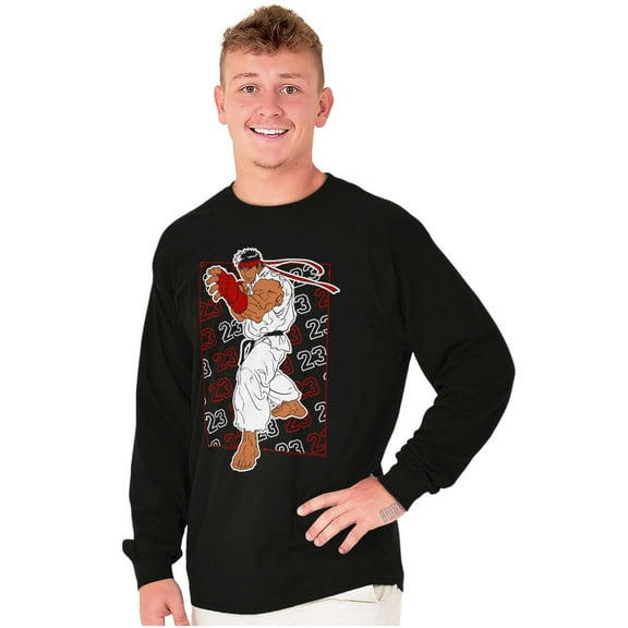 Street Fighter Game Character Ryu Long Sleeve TShirt Men Women Brisco Brands S