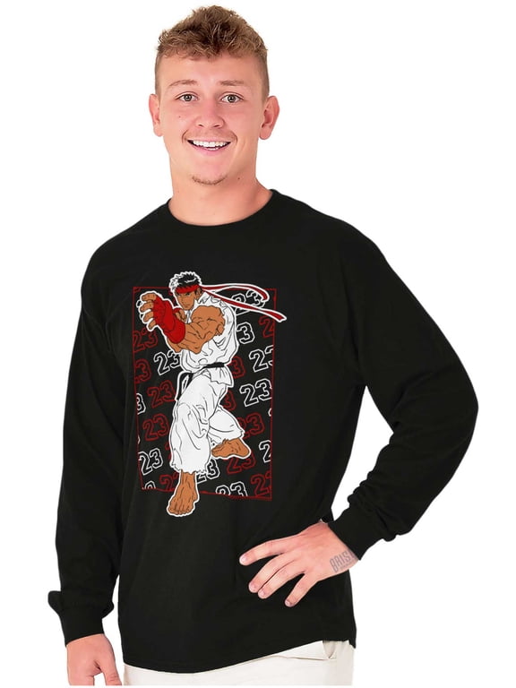 Street Fighter Game Character Ryu Long Sleeve TShirt Men Women Brisco Brands S