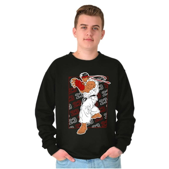 Street Fighter Game Character Ryu Unisex Plus Fleece Graphic Sweatshirt Brisco Brands 2X