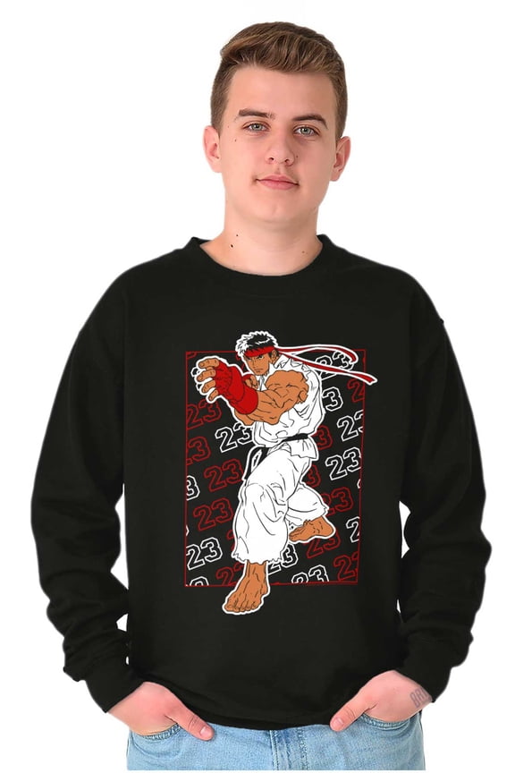 Game Character Ryu Unisex Plus Fleece Graphic Sweatshirt Brisco Brands 2X