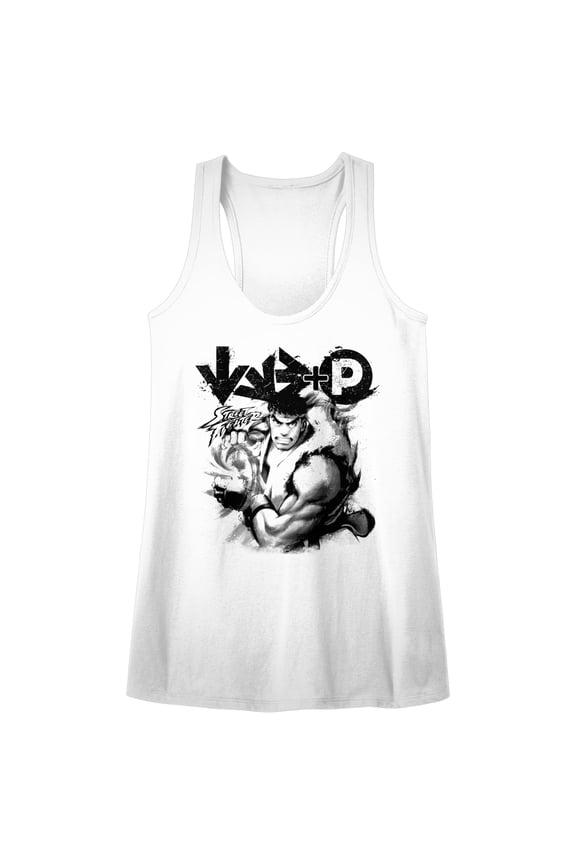Street Fighter Hadouken White Women's Racerback Tank Top
