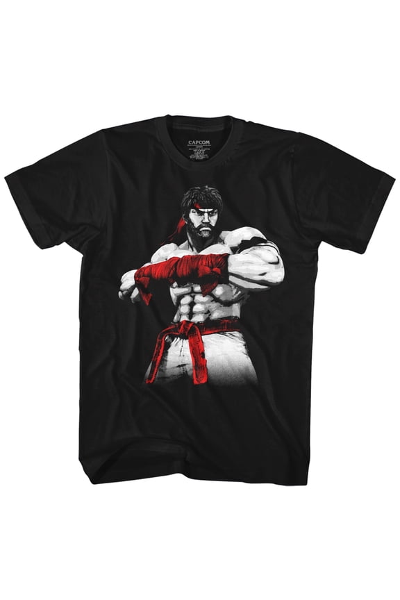 Street Fighter Hot Ryu2 Black Adult T-Shirt