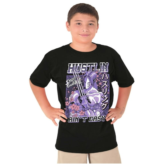 Street Fighter Hustling Aint Easy Crewneck T Shirts Boy Girl Teen Brisco Brands L