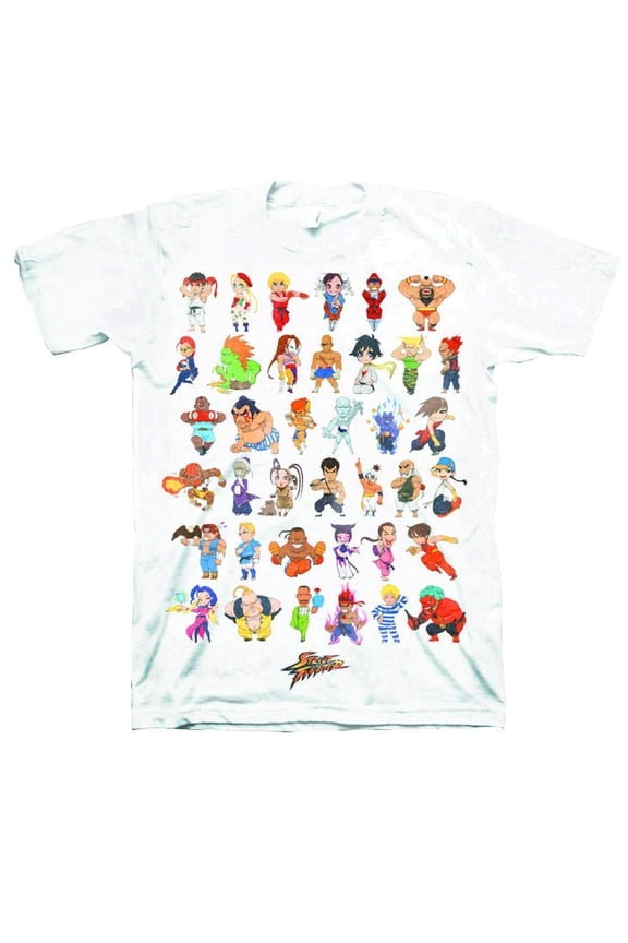 Street Fighter II Mens T-Shirt - Giant Chibi Character Collection Image