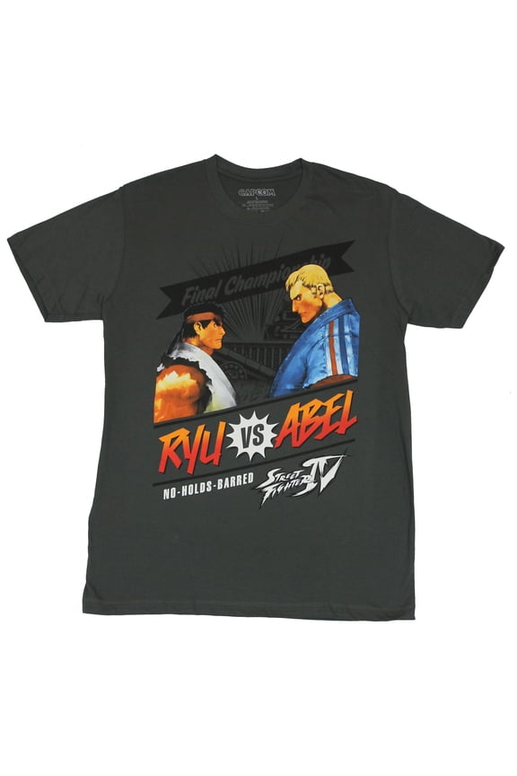 Street Fighter IV Mens T-Shirt - Final Championship "Ryu vs Abel" Image (X-Large)