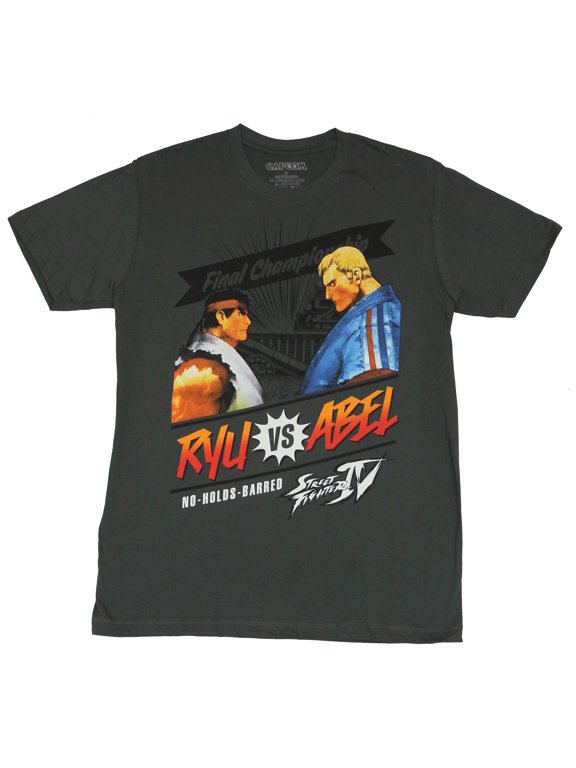 Street Fighter IV Mens T-Shirt - Final Championship "Ryu vs Abel" Image (X-Large)