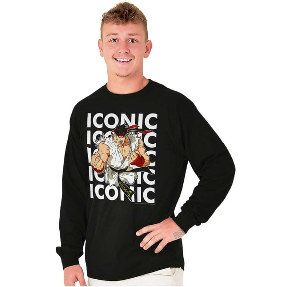 Street Fighter Iconic Video Game Ryu Long Sleeve TShirt Men Women Brisco Brands S