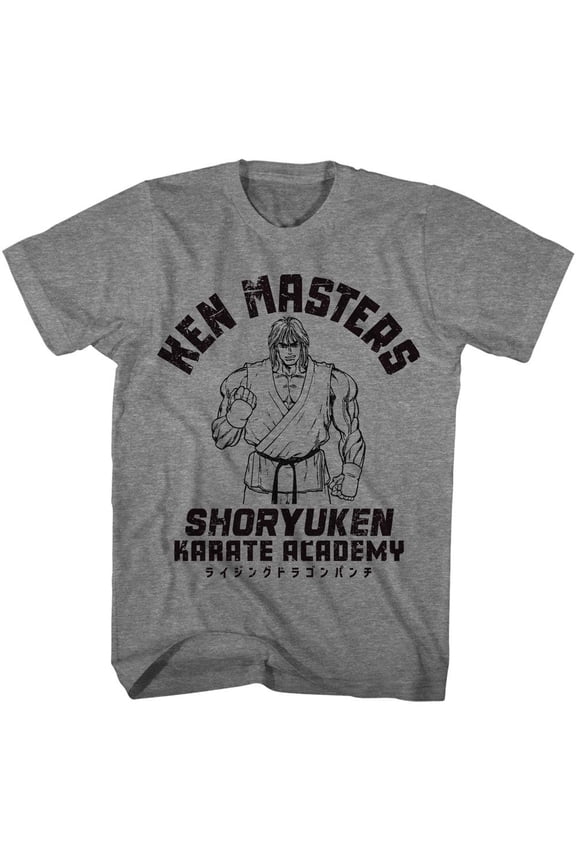 Street Fighter Ken Masters Graphite Heather Adult T-Shirt