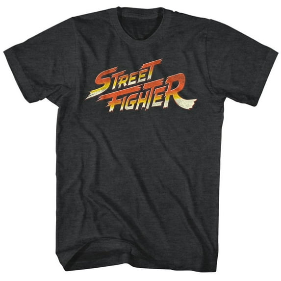Street Fighter Logo Black Heather Adult T-Shirt