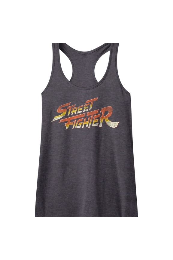 Street Fighter Logo Dark Gray Women's Racerback Tank Top