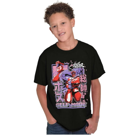 Street Fighter M Bison Self Made Crewneck T Shirts Boy Girl Teen Brisco Brands S