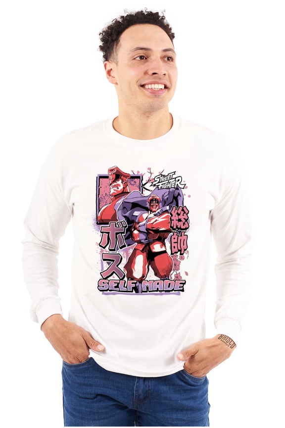 Street Fighter M Bison Self Made Long Sleeve TShirt Men Women Brisco Brands S