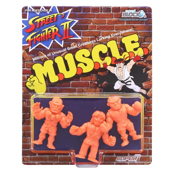 Street Fighter M.U.S.C.L.E. Mini Figure 3-Pack (Red): Ken, Dhalsim, Balrog