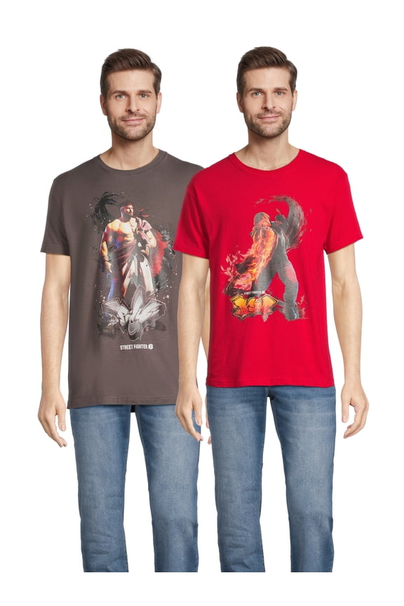 Men's & Big Men's Graphic Tee Shirt, 2-Pack, Sizes S-3XL