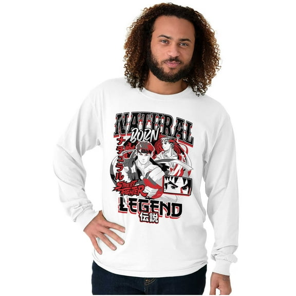 Street Fighter Natural Born Legend Long Sleeve TShirt Men Women Brisco Brands S