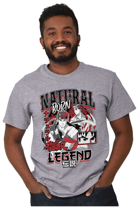 Street Fighter Natural Born Legend Men's Graphic T Shirt Tees Brisco Brands S