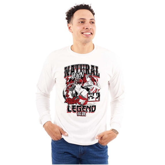 Street Fighter Natural Born Legend Unisex Plus Size Long Sleeve Shirt Brisco Brands 3X