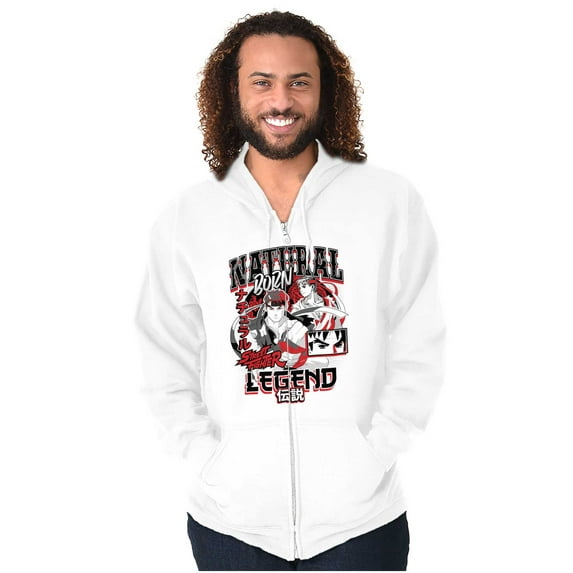 Street Fighter Natural Born Legend Unisex Plus Size Zip Hoodie Brisco Brands 3X