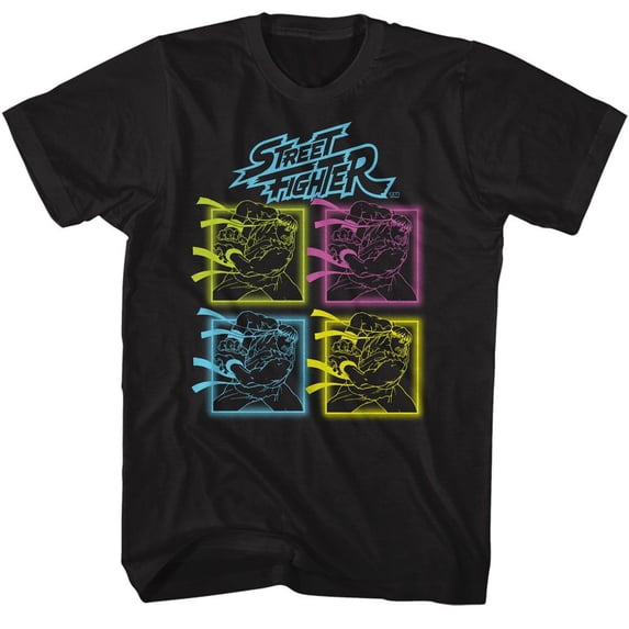 Street Fighter Neon Hadoken Black T-Shirt