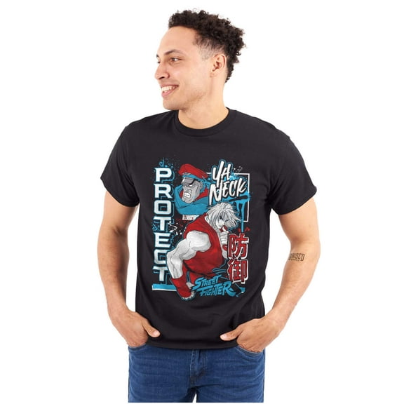 Street Fighter Protect Ya Neck Men's Graphic T Shirt Tees Brisco Brands S