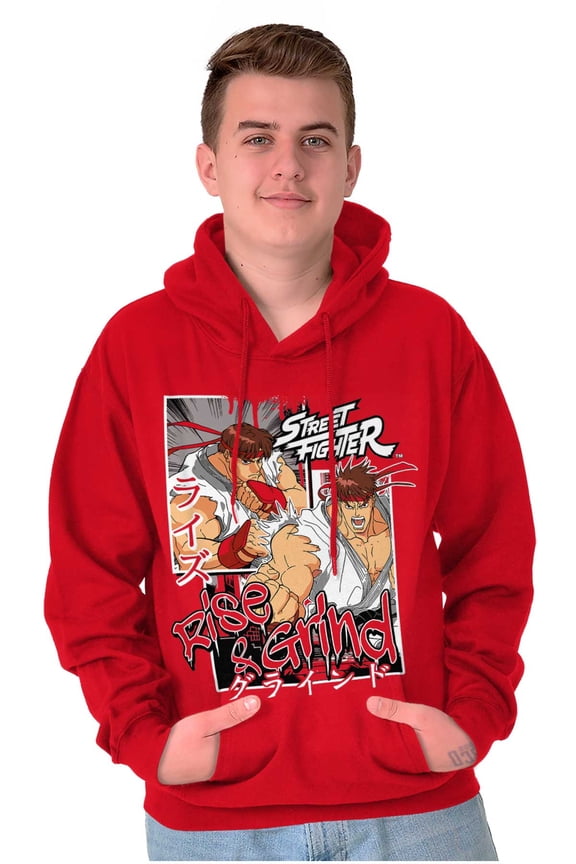 Street Fighter Rise and Grind Ryu Hoodie Hooded Sweatshirt Men Brisco Brands M