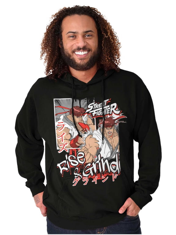 Street Fighter Rise and Grind Ryu Hoodie Hooded Sweatshirt Men Brisco Brands S