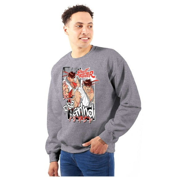 Street Fighter Rise and Grind Ryu Men Big & Tall Sweatshirt Brisco Brands 5X