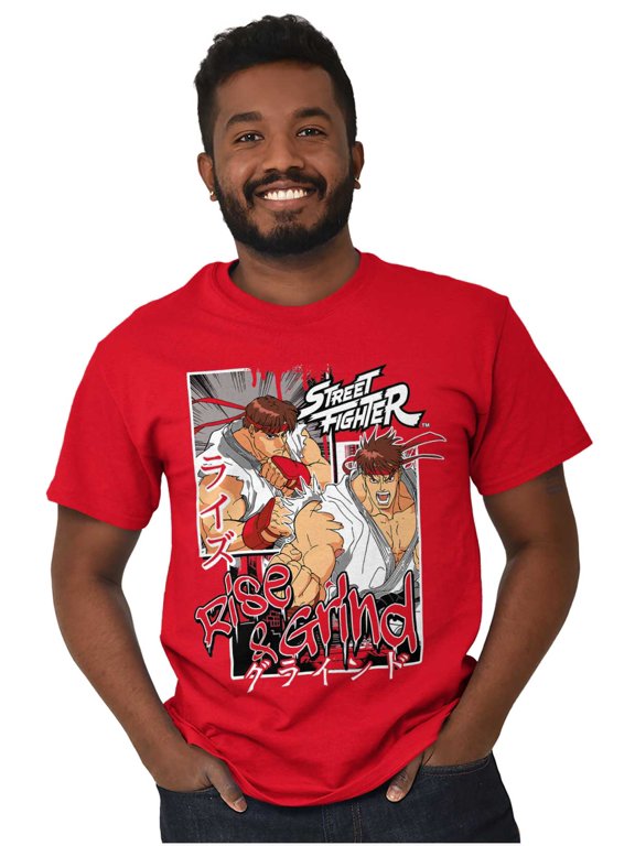 Street Fighter Rise and Grind Ryu Men's Graphic T Shirt Tees Brisco Brands M