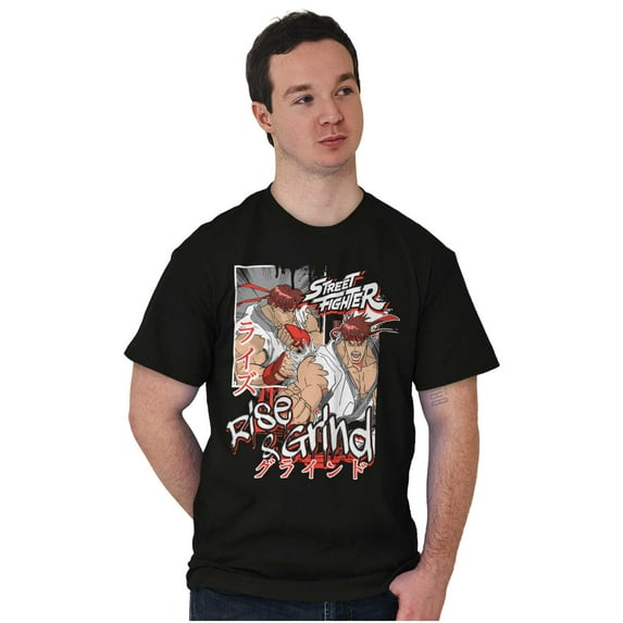 Street Fighter Rise and Grind Ryu Men's Graphic T Shirt Tees Brisco Brands S