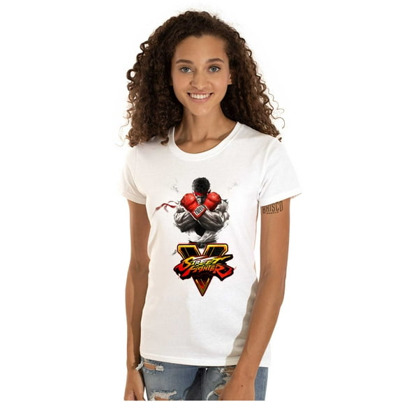 Street Fighter Ryu 90s Video Gamer Women's T Shirt Ladies Tee Brisco Brands M
