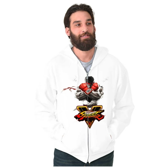 Street Fighter Ryu 90s Video Gamer Zip Up Hoodie Men's Women's Brisco Brands M