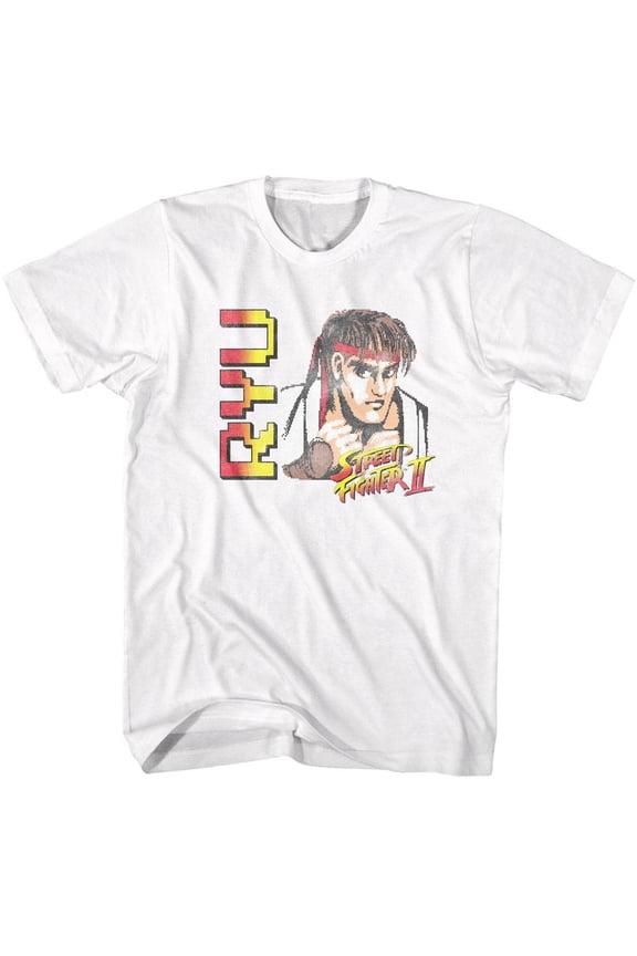 Street Fighter - Ryu - American Classics - Solid White Adult Short Sleeve T-Shirt