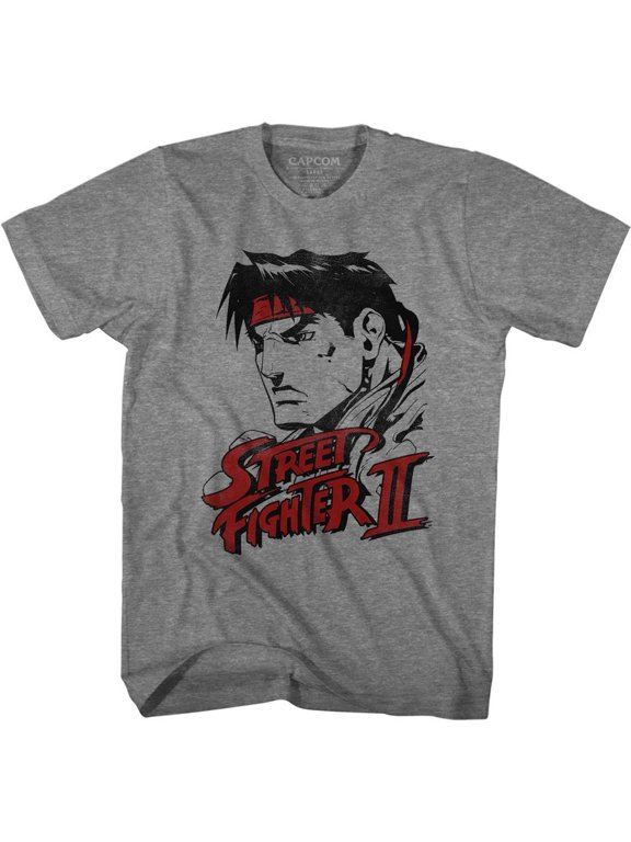 Street Fighter Ryu Distressed Graphite Heather Adult T-Shirt
