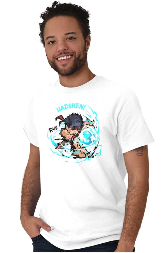 Street Fighter Ryu Hadoken 90s Gamer Men's Graphic T Shirt Tees Brisco Brands M