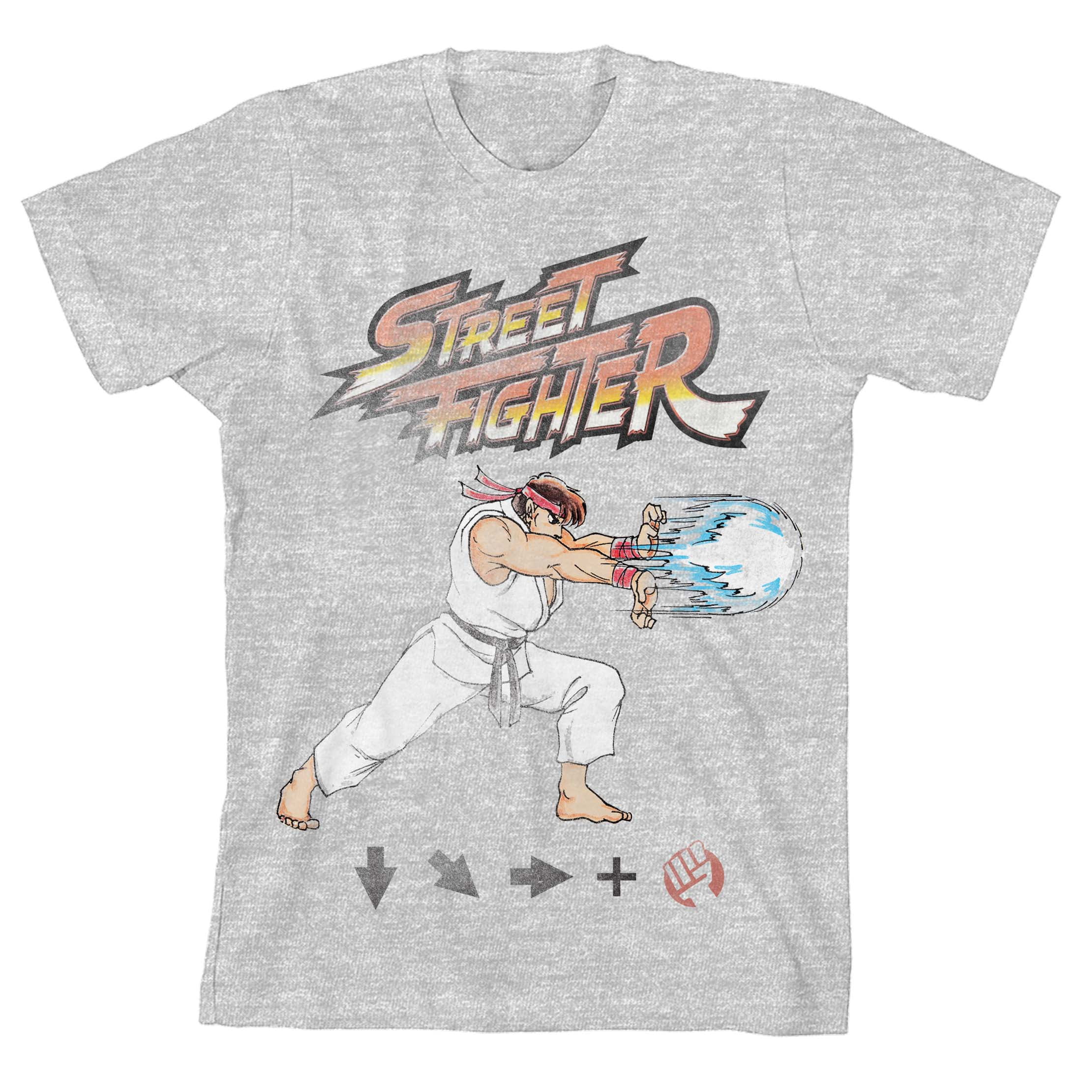 Street Fighter Ryu Hadouken Boy's Heather Grey T-shirt-XS Street Fighter Ryu Hadouken Boy's Heather Grey T-shirt-XS