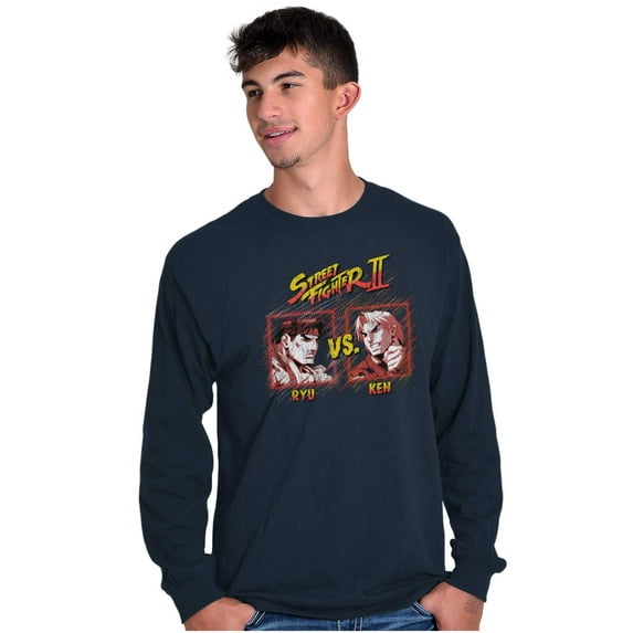 Street Fighter Ryu Ken 90s Gamer Long Sleeve TShirt Men Women Brisco Brands S