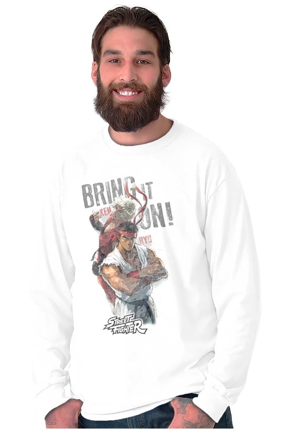 Street Fighter Ryu Ken Bring It On Long Sleeve TShirt Men Women Brisco Brands S
