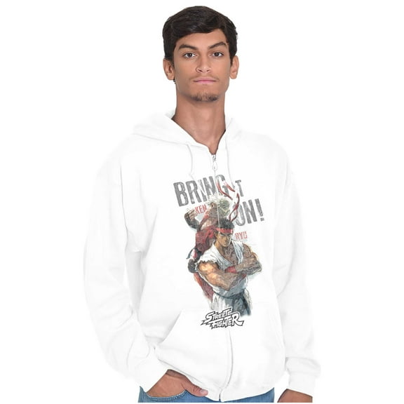 Street Fighter Ryu Ken Bring It On Unisex Plus Size Zip Hoodie Brisco Brands 4X