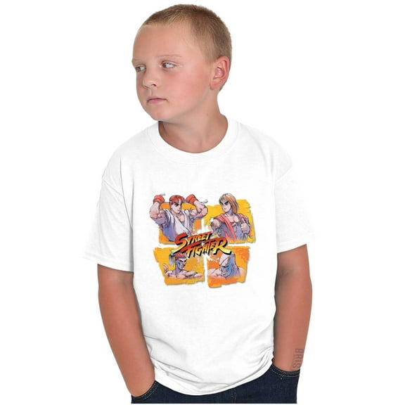 Street Fighter Ryu Ken Sagat Adon Crewneck T Shirts Boy Girl Teen Brisco Brands S