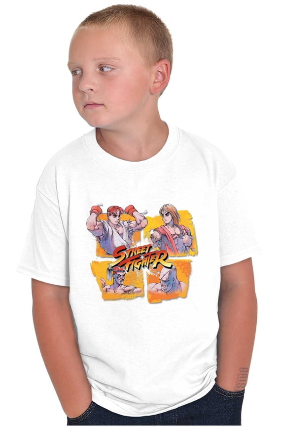 Street Fighter Ryu Ken Sagat Adon Crewneck T Shirts Boy Girl Teen Brisco Brands S