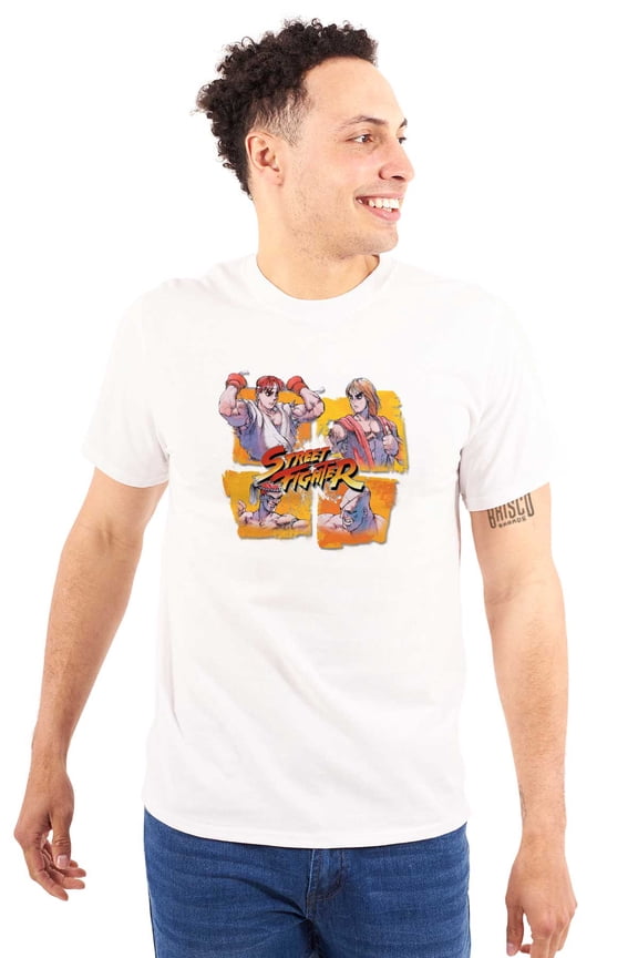 Ryu Ken Sagat Adon Plus Size Crewneck Graphic Tee Shirt Brisco Brands 2X