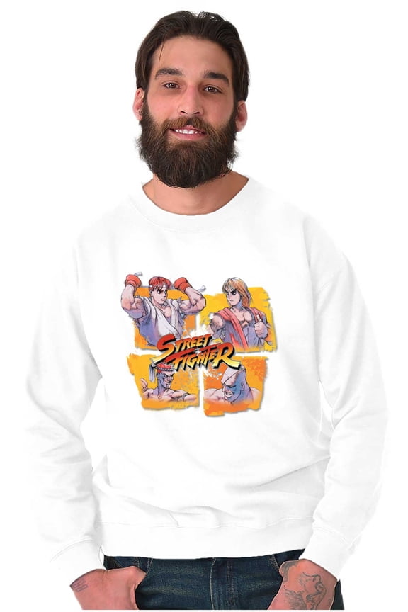 Street Fighter Ryu Ken Sagat Adon Sweatshirt for Men or Women Brisco Brands S