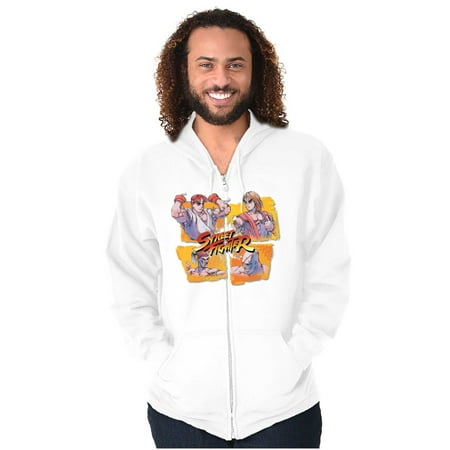 Street Fighter Ryu Ken Sagat Adon Zip Up Hoodie Men's Women's Brisco Brands S