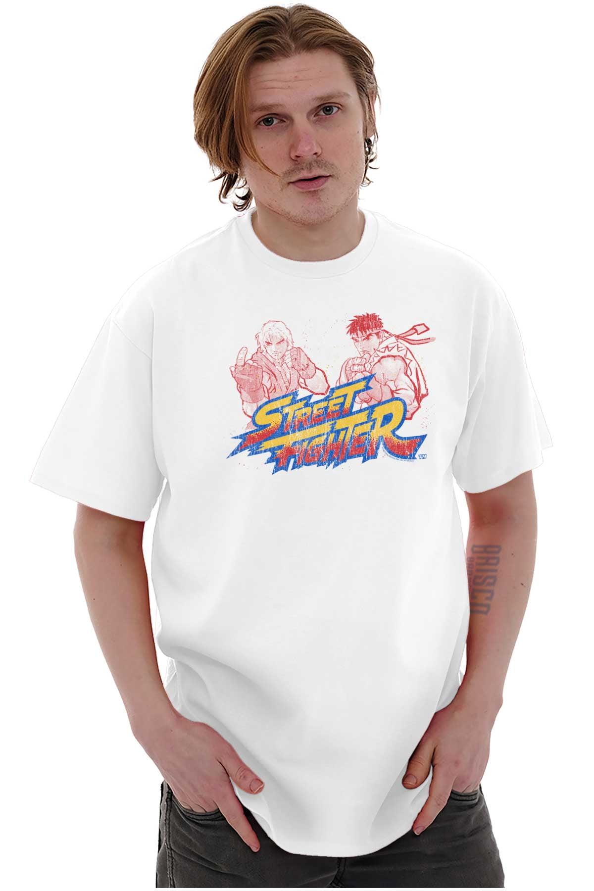 Streetwear Tops Street Fighter T-shirts Hip Hop Funny Print Tshirt