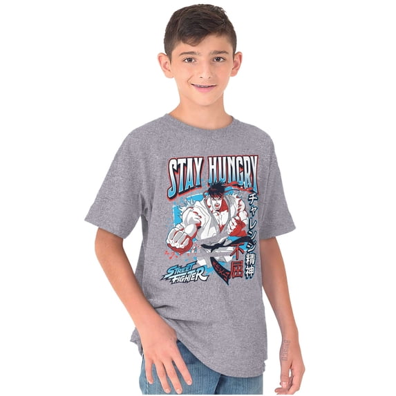 Street Fighter Ryu Stay Hungry Boys Kids T Shirt Tees Tops Teen Brisco Brands XS